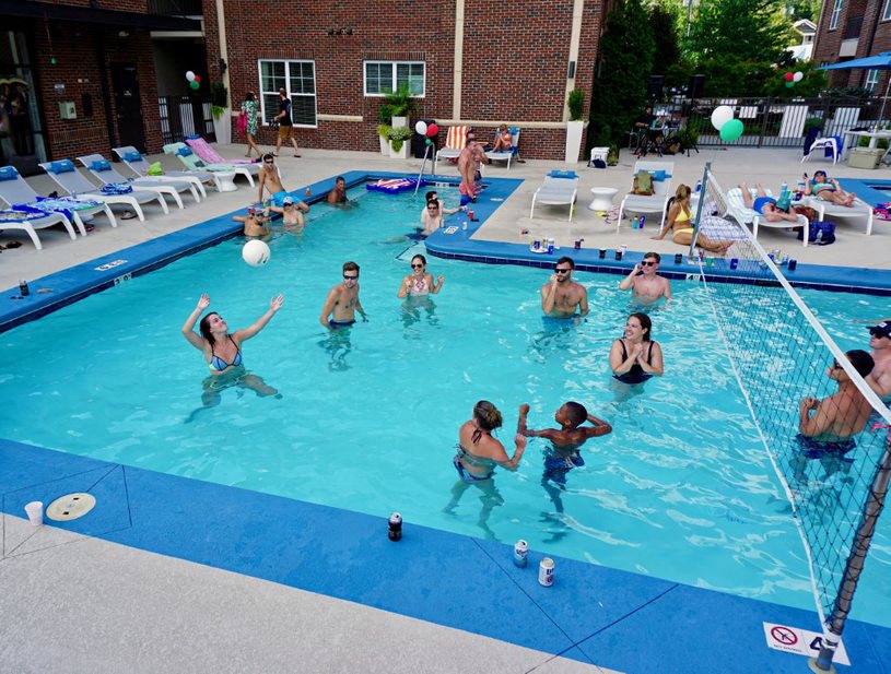 Pool party at Greenway at Fisher Park, Greensboro, 27401